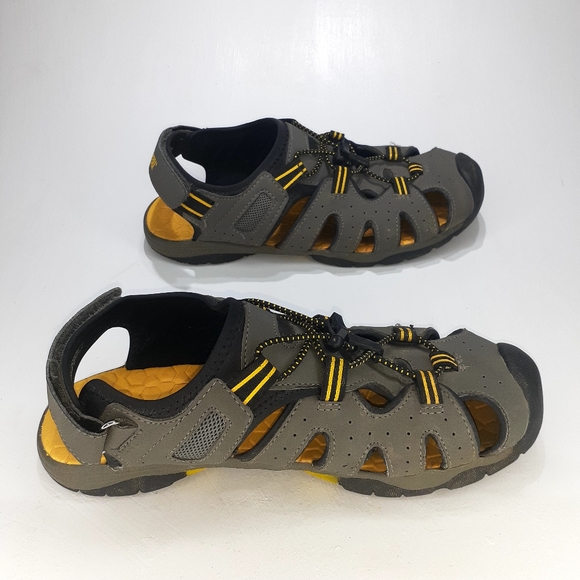 Kombu Sandals Gray with Yellow Accents Sz5 - Picture 7 of 8